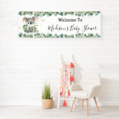 Schattigee Koala Eucalyptus Greenery Welkom Achter Spandoek (Insitu)