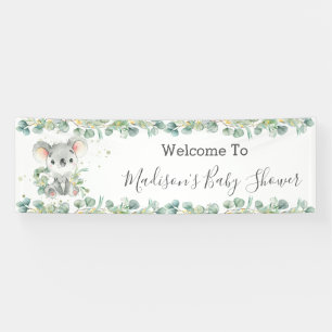 Schattigee Koala Eucalyptus Greenery Welkom Achter Spandoek