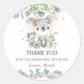 Schattigee koala eucalyptus groen dank u voor uw p ronde sticker (Voorkant)