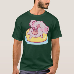 Schattigee koala g op zwembad drijver en Drink kok T-shirt