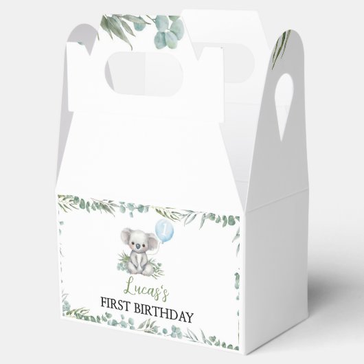 Schattigee Koala Greenery Boy Verjaardag Favoriete Bedankdoosjes (Geopend)