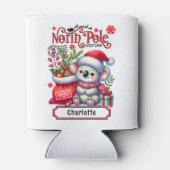 Schattigee Koala Kerstmis gepersonaliseerde naam Blikjeskoeler (Achterkant)