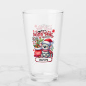 Schattigee Koala Kerstmis gepersonaliseerde naam Glas (Voorkant)