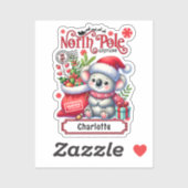 Schattigee Koala Kerstmis gepersonaliseerde naam Sticker (Vel)