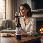 Schattigee Koala Kerstmis gepersonaliseerde naam Wijn Etiket