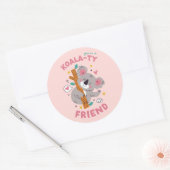 Schattigee Koala Kind's Classroom Valentijnsdag Ronde Sticker (Envelop)