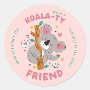 Schattigee Koala Kind's Classroom Valentijnsdag Ronde Sticker