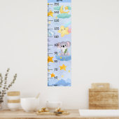 Schattigee Koala met Cloud en Stars Groei Grafieke Poster (Keuken)