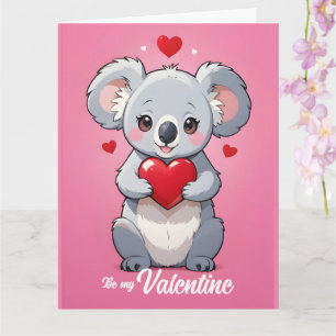 Schattigee koala roze liefde Valentijnsdag Kaart