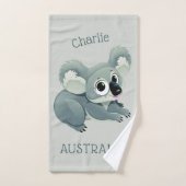 Schattigee Koalas aangepaste naam & tekst handdoek (Handdoek)
