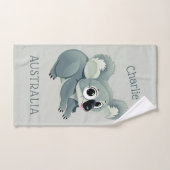 Schattigee Koalas aangepaste naam & tekst handdoek (Handdoek)