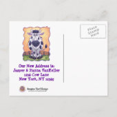 Schattigee Koe Adreswijziging Aankondigingskaart (Achterkant)