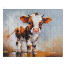 Schattigee koe baby puzzel