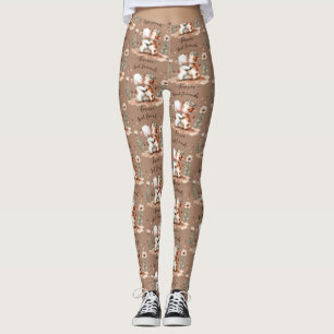 Schattigee Koe Beste Vrienden Knuffel Bloemenkunst Leggings