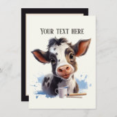 Schattigee koe elk doel Bericht toevoegen Notitiekaartje (Voorkant / Achterkant)