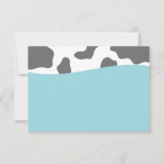 Schattigee Koe en Melk en Cookies Blue Baby shower Bedankkaart (Achterkant)