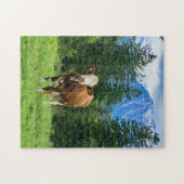 Schattigee koe in de wei, fotografie legpuzzel (Horizontaal)