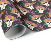 Schattigee Koe: kinderachtig patroon Cadeaupapier (Rol Hoek)