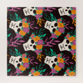 Schattigee Koe: kinderachtig patroon Legpuzzel (Horizontaal)