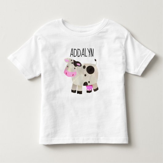 Schattigee Koe Kindernaam Peuter Kinder Shirts (Voorkant)