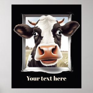 Schattigee koe liefhebbers aanpasbaar poster