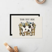 Schattigee koe liefhebbers bericht toevoegen notitiekaartje (Voorkant / Achterkant in situ)