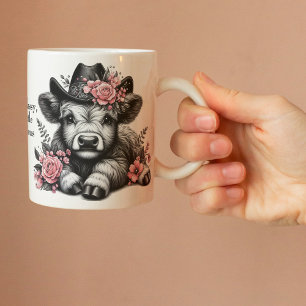 Schattigee Koe Meisje Highland Koe met tekst Koffiemok