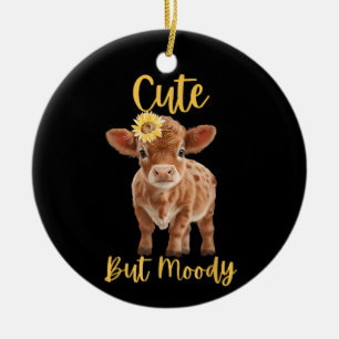 Schattigee Koe-Moody Koe Lovers Boerderij Cowgirl  Keramisch Ornament