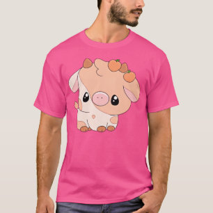Schattigee Koe Perzik Thema T-shirt