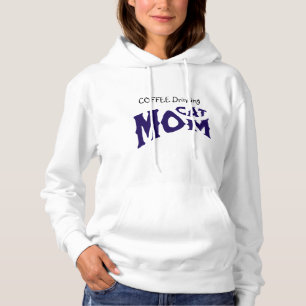 Schattigee KOFFIE DRINK CAT MOM Zwart/Blauw op Wit Hoodie