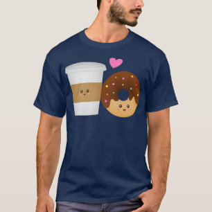 Schattigee koffie en donut perfect samen t-shirt