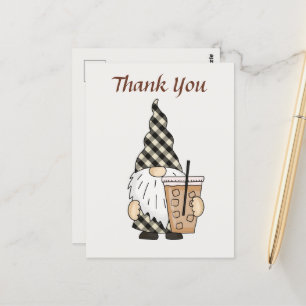 Schattigee koffiegnoom tekst toevoegen briefkaart