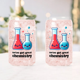 Schattigee kolf & tube We hebben geweldige chemie Blikvorm Glas