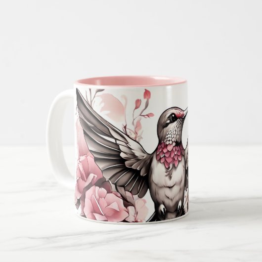 Schattigee kolibrie Design op Two-Tone Coffee Mok (Voorkant links)