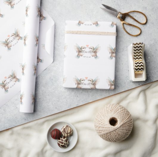 Schattigee kolibrie paar aangepaste verpakking pap cadeaupapier (Crafts)