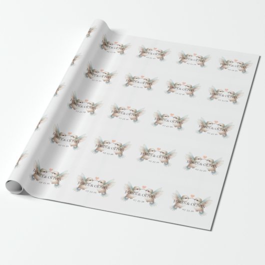 Schattigee kolibrie paar aangepaste verpakking pap cadeaupapier (Uitgerold)
