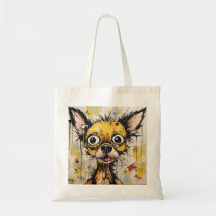 Schattigee komische Abstracte Chihuahua hond Tote Bag