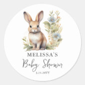 Schattigee konijn Baby shower gunst Sticker (Voorkant)