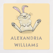 Schattigee konijn cartoon gepersonaliseerd labels (Design 1)