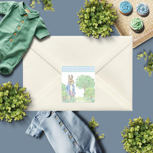 Schattigee konijn dierlijke thema Waterverf Vierkante Sticker