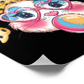 Schattigee konijn gezicht tie Dye Gles meisje Happ Poster (Hoek)