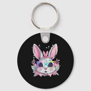 Schattigee konijn gezicht tie Dye Gles meisje Happ Sleutelhanger