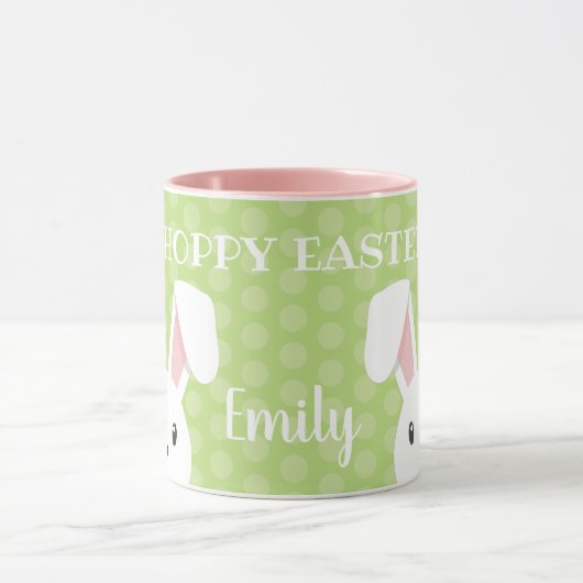 Schattigee konijn Happy Easter Funny Green Spring  Mok (Midden)