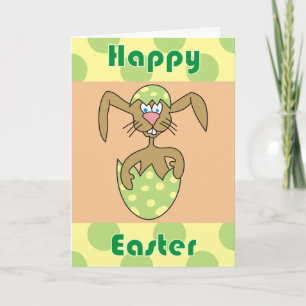 Schattigee konijn in Egg Polka Dots Paas Kaarten
