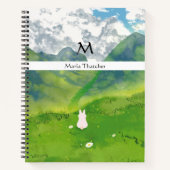 Schattigee konijn in Mountain Uitzicht Notitieboek (Voorkant)