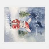 Schattigee konijnenkerst fleece deken (Voorkant (Horizontaal))