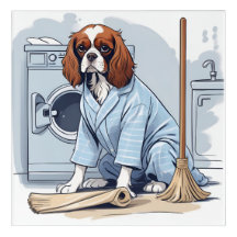 Schattigee Koning Charles Spaniel in Pyjama Doing 