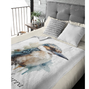 Schattigee Kookaburra op een Branch, custom Fleece Deken