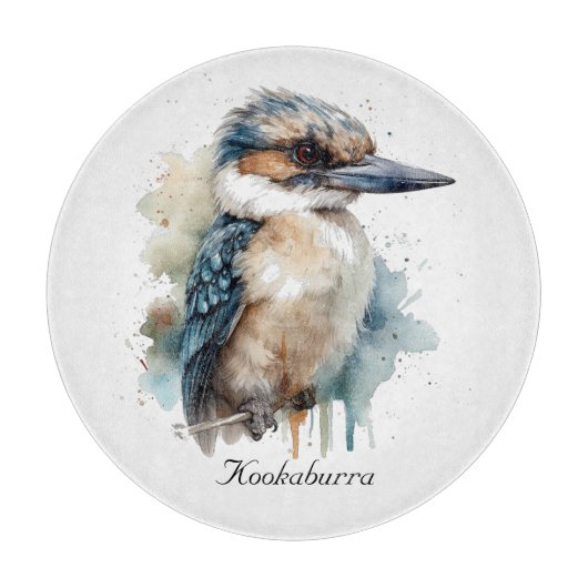 Schattigee Kookaburra op een Branch, custom Snijplank (Voorkant)