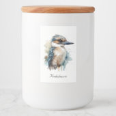 Schattigee Kookaburra op een Branch, custom Voedselcontainer Etiket (Voorkant)